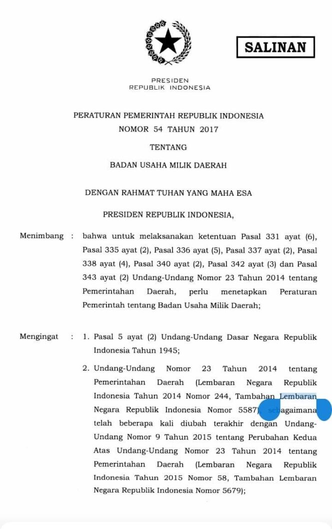 
 Penunjukan Plt Direktur BUMD Fajar Selatan Diduga Langgar PP 54 2017, Benarkah?