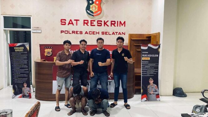 
 Sat Reskrim Polres Aceh Selatan Berhasil Amankan Dua Pelaku Pencurian HP di Trumon Timur