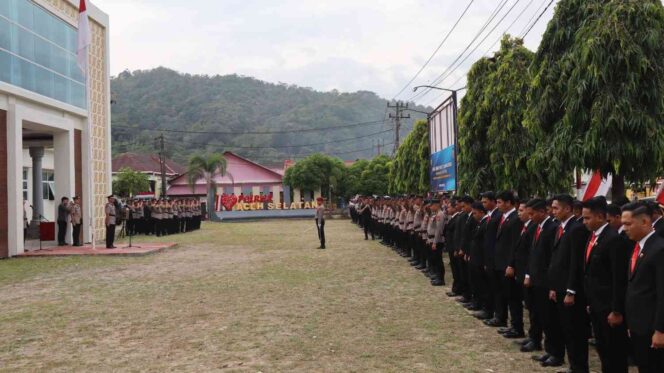 
 Polres Aceh Selatan Gelar Upacara Peringatan Hari Juang Polri 2025