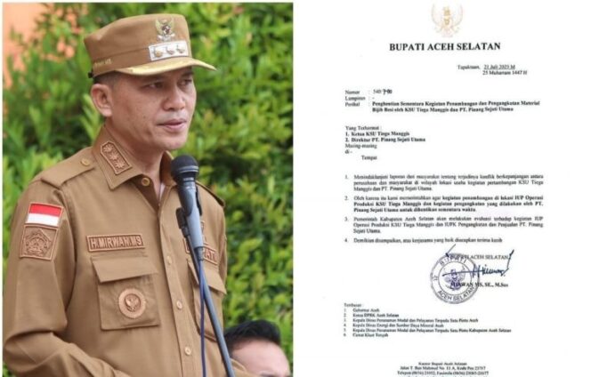 
 Bupati Aceh Selatan H.Mirwan MS, SE, M.Sos