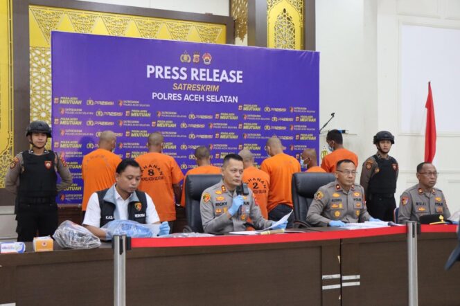 
 Press Release, Polres Aceh Selatan Gelar Ungkap Kasus Curanmor, Pencurian Ternak, dan KDRT