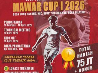 Open Turnamen Mawar Cup I Segera Digelar,Perebutkan Hadiah Rp 75 Juta Ditambah Bonus